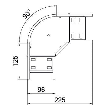 OBO Bettermann - Bogen für Kabelrinne Bogen 90° für Kabelrinne RB 90 610 FSK SW horizontal 60x100