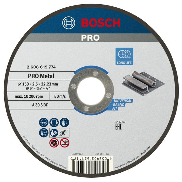 Bosch - Trenn-/Schleifscheibe PRO Metal Trennscheibe, 2608619774 150 x 2.5 x 22.23 mm