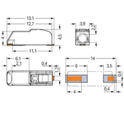 WAGO - Ein- und mehrpolige Klemmenleiste SMD-Leiterplattenklemme 2060-451/998-604 Drücker,0,75mm²,weiß − 20520 Stück