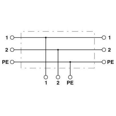 Phoenix Contact - Kompaktverteiler für steckbare Gebäudeinstallation T-Verteiler QPD T 2PE1,5#1414713