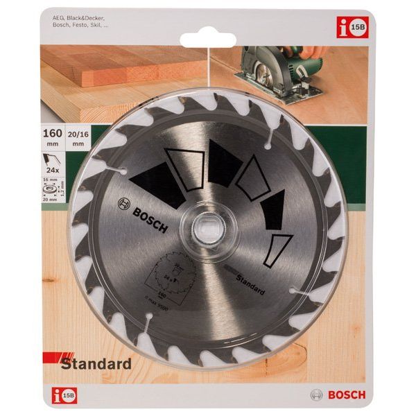 Bosch - Kreissägeblatt STANDARD D= 2609256810 160 mm Bohrung= 20