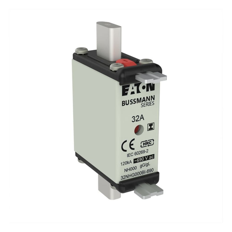 Eaton - Messersicherung Sicherungseinsatz Nieders. 32NHG000BI-690 32A AC 690V 120kA − 3 Stück