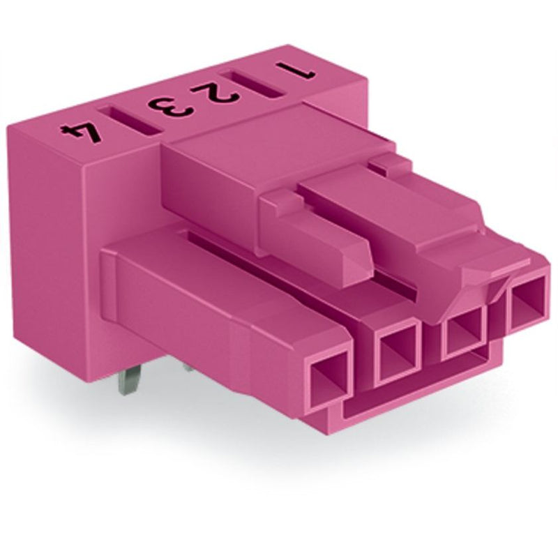 WAGO - Leiterplattensteckverbinder Buchse für Leiterplatten 890-884/011-000 abgew.,4-polig,pink − 50 Stück