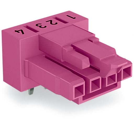 WAGO - Leiterplattensteckverbinder Buchse für Leiterplatten 890-884/011-000 abgew.,4-polig,pink − 50 Stück