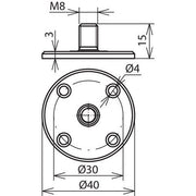 DEHN - Zubehör/Ersatzteile für Erdung und Blitzschutz Befestigungsplatte BP D40 GBM8 4XB4 KGR D 40mm Kunststoff