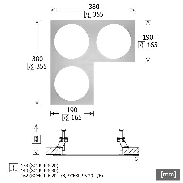 LTS Licht&Leuchten - Mechanisches Zubehör/Ersatzteile für Leuchten Einbaurahmen SCER 6.330 sw schwarz