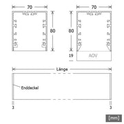 LTS Licht&Leuchten - Decken-/Wandleuchte LED-Anbauleuchte MLA07010840319PD.s-e 840, DALI, si-elox