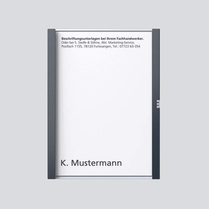 Siedle&Söhne - Zubehör/Ersatzteile für Türkommunikation Namensschild kpl. 210007068-00 Anthrazitgrau