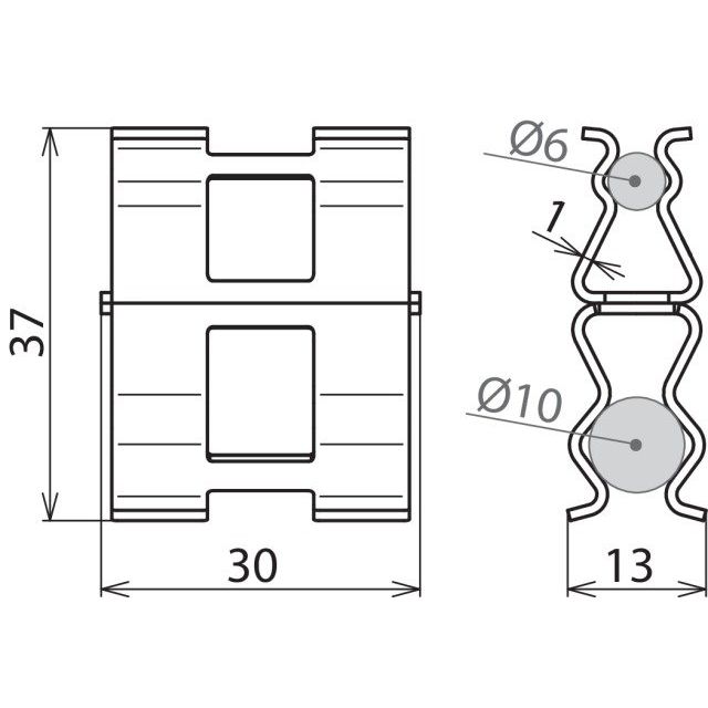 DEHN - Verbinder für Blitzschutz Bewehrungsklemme DC BK 6 RD10 STBLANK DEHNclip
