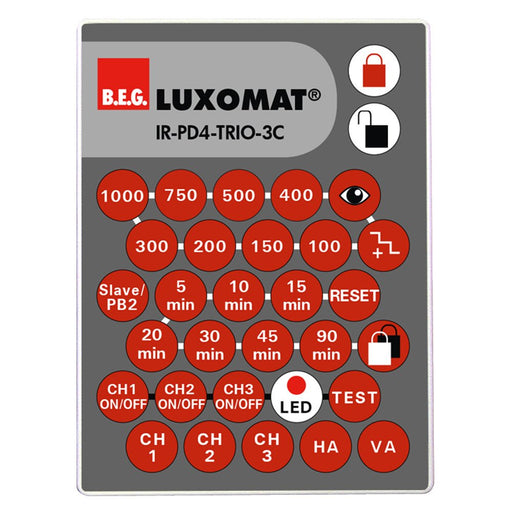 BEG Brück Electronic - Zubehör/Ersatzteile für Bewegungsmelder IR-Fernbedienung IR-PD4-TRIO-3C