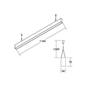 Brumberg Leuchten - Pendelleuchte LED-Pendel-Profilleuchte 77213084 4000K, 1144mm
