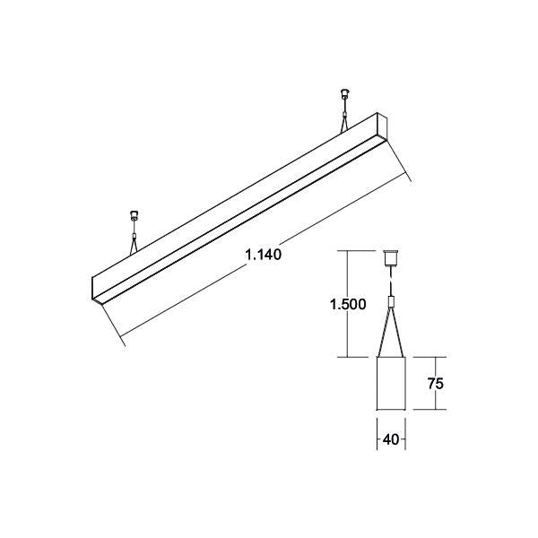 Brumberg Leuchten - Pendelleuchte LED-Pendel-Profilleuchte 77213084 4000K, 1144mm