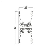 Zumtobel - Elektrisches Zubehör/Ersatzteile für Leuchten Niedervolt H-Profil weiß SUP2 TRACK H 2M WH