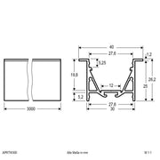 EVN Lichttechnik - Mechanisches Zubehör/Ersatzteile für Leuchten Aluminiumprofil 3m APRTW300