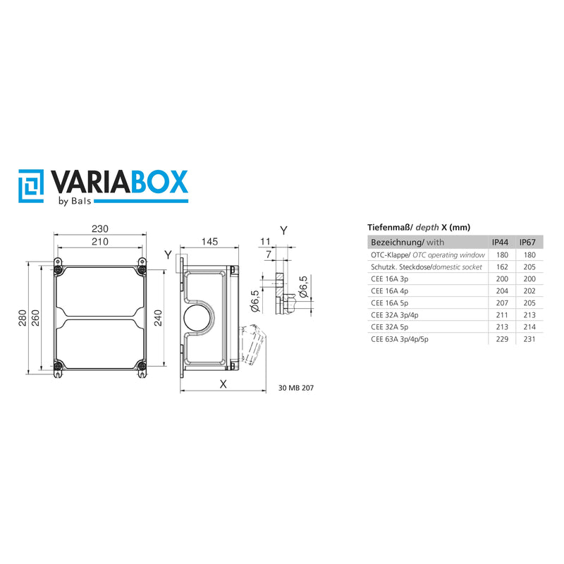 Bals Elektrotech - CEE-Steckdosen-Kombination (IEC 60309) CEE-Steckdosen-Kombination 892884