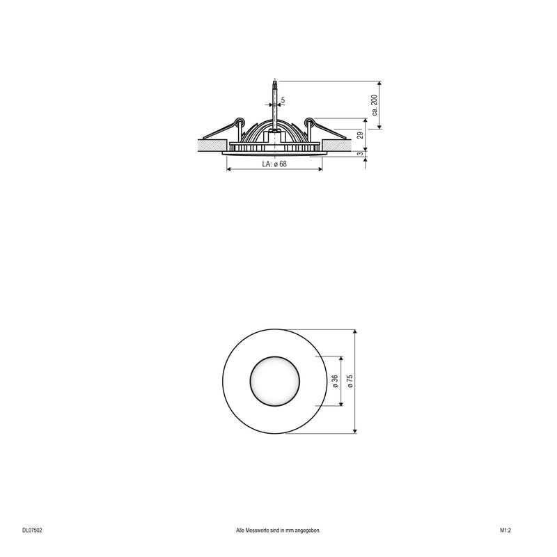 EVN Lichttechnik - Downlight/Strahler/Flutlicht LED-Deckeneinbauleuchte DL07502