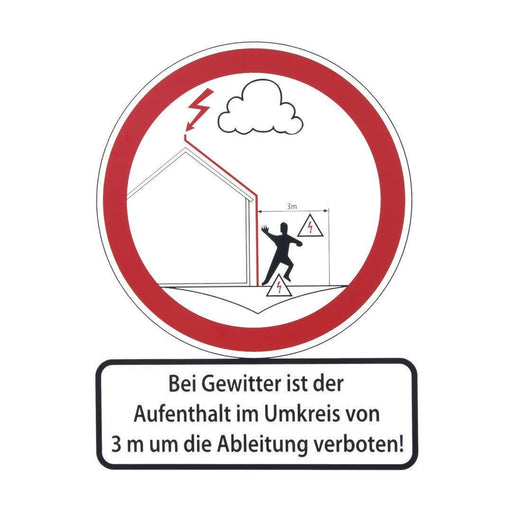 DEHN - Zubehör/Ersatzteile für Erdung und Blitzschutz Hinweisschild 210x297 Al HWS297X210AGU#480699 (Bei Gewitter is...)