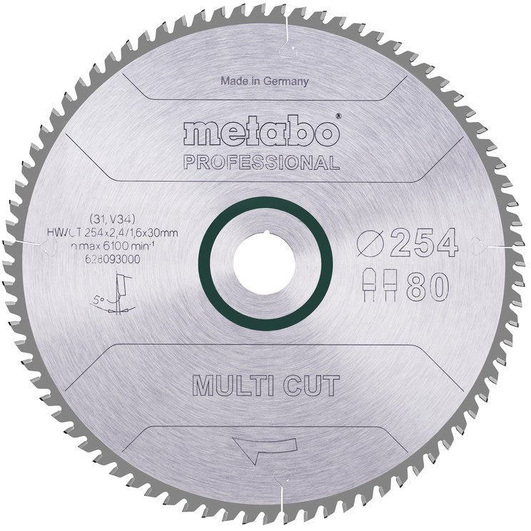 Metabowerke - Kreissägeblatt Sägeblatt 254x30mm 628093000 multi cut