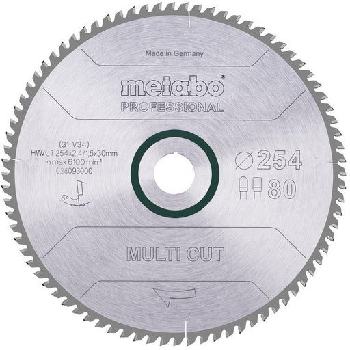 Metabowerke - Kreissägeblatt Sägeblatt 254x30mm 628093000 multi cut