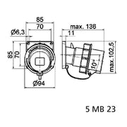 Bals Elektrotech - CEE-Gerätestecker (IEC 60309) Anbau-Gerätestecker 27027 4p 400V bis 440V