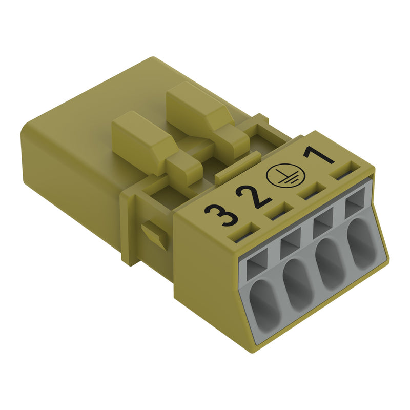 WAGO - Steckverbinder für steckbare Gebäudeinstallation Stecker 4-polig 890-274/073-000 hellgrün − 50 Stück