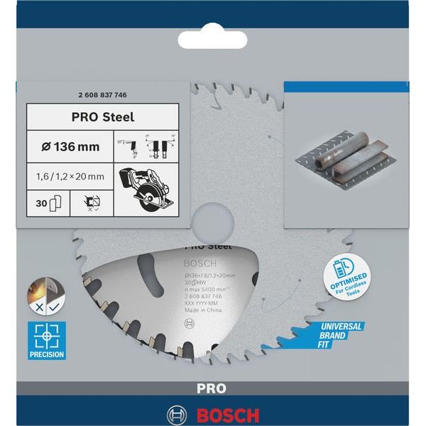 Bosch - Kreissägeblatt PRO Steel cordless 2608837746 Kreissägeblatt 136 x