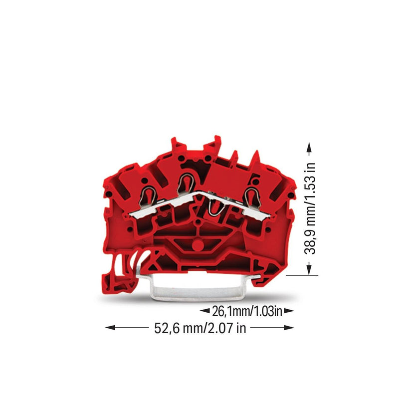 WAGO - Durchgangs-Reihenklemme 3-Leiter-Durchgangsklemme 2002-6303 2,5mm² − 100 Stück
