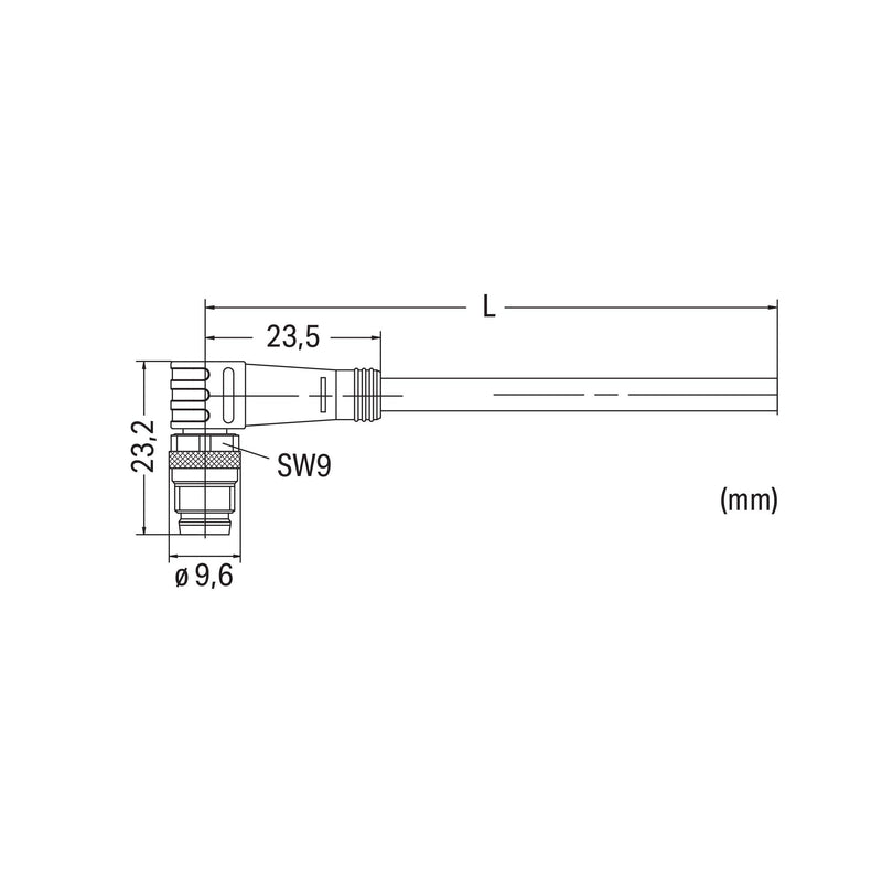 WAGO - Konfektioniertes Sensor-Aktor-Kabel Sensor-/Aktorleitung M8St. 756-5112/030-050 winklig,3-polig − 1 Stück