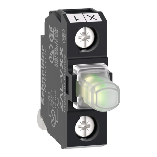 Schneider Electric - Lampenfassungsblock für Befehls- und Meldegeräte Hilfsschalterblock ZALVM1 LED-Modul 230V ws − 5 Stück