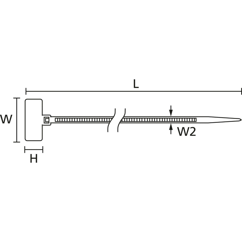 HellermannTyton - Kabelbinder Kennzeichnungsband IT18FL PA66 BK 100 110x2,5 schwarz − 100 Stück
