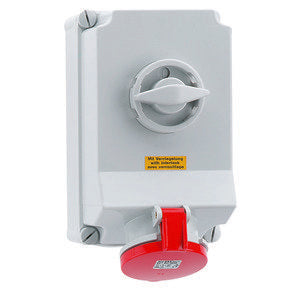 Bals Elektrotech - CEE-Steckdose abschaltbar, abgesichert (IEC 60309) Wandsteckdose abschaltbar 16603 verriegelt 63A 5p 4