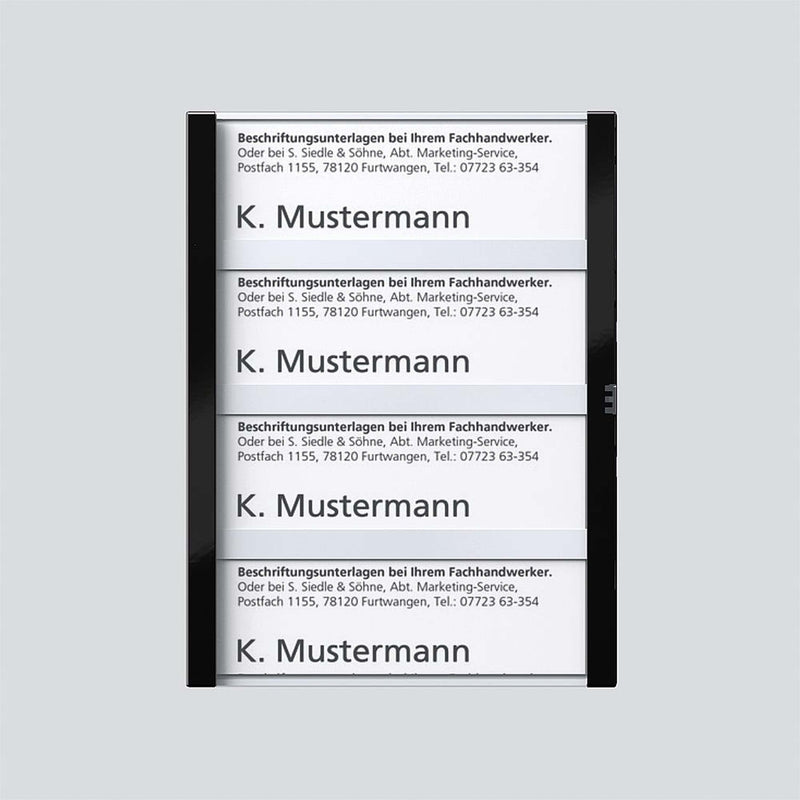 Siedle&Söhne - Zubehör/Ersatzteile für Türkommunikation Namensschild sw-hgl 200029961-00 f. TM612-4/BTM650-05