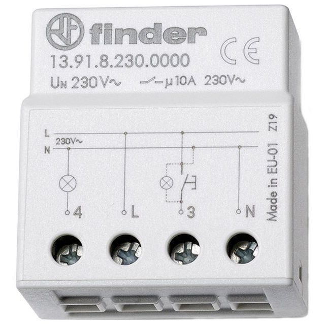 Finder - Stromstoßschalter 13.91.8.230.0000 1S 10A 230VAC