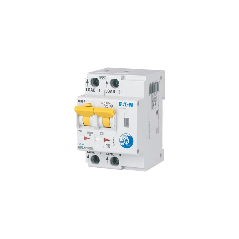 Eaton - Kombination FI-Schalter/Leitungsschutzschalter mit Zusatzeinrichtung Brandschutzschalter AFDD-25/2/B/003-A B, 25 A, Typ A