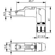 Telegärtner - Modularer Steckverbinder RJ45-Stecker MFP8 100023067 4P4C rechtw.geschirm − 10 Stück
