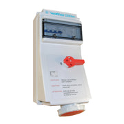 Walther Werke - CEE-Steckdose abschaltbar, abgesichert (IEC 60309) Wandsteckdose wasserdicht AL139TH 32A 5P 6h m.4-p.Aus