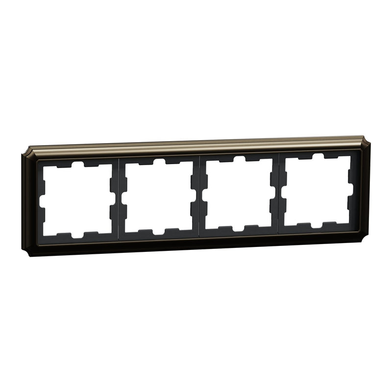 Merten - Abdeckrahmen D-Antik Metallrahmen MEG4040-4752 4-fach, Moccametalli
