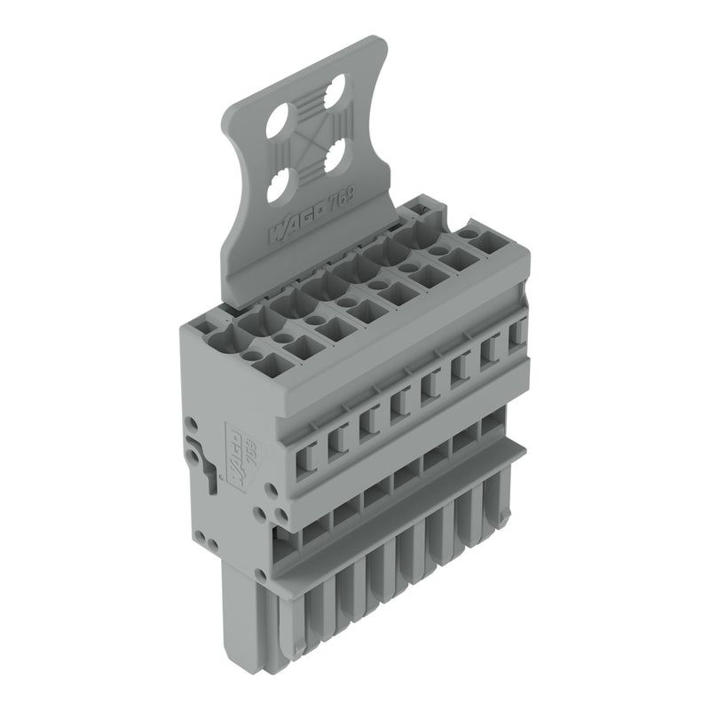 WAGO - Ein- und mehrpolige Klemmenleiste 1-Leiter-Federleiste 769-108/144-000 CAGECLAMP,4mm²,gr − 10 Stück