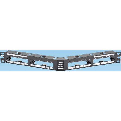 Panduit - Patchpanel Kupfer Verteilerfeld 24-Port QASP24BL gewinkelt