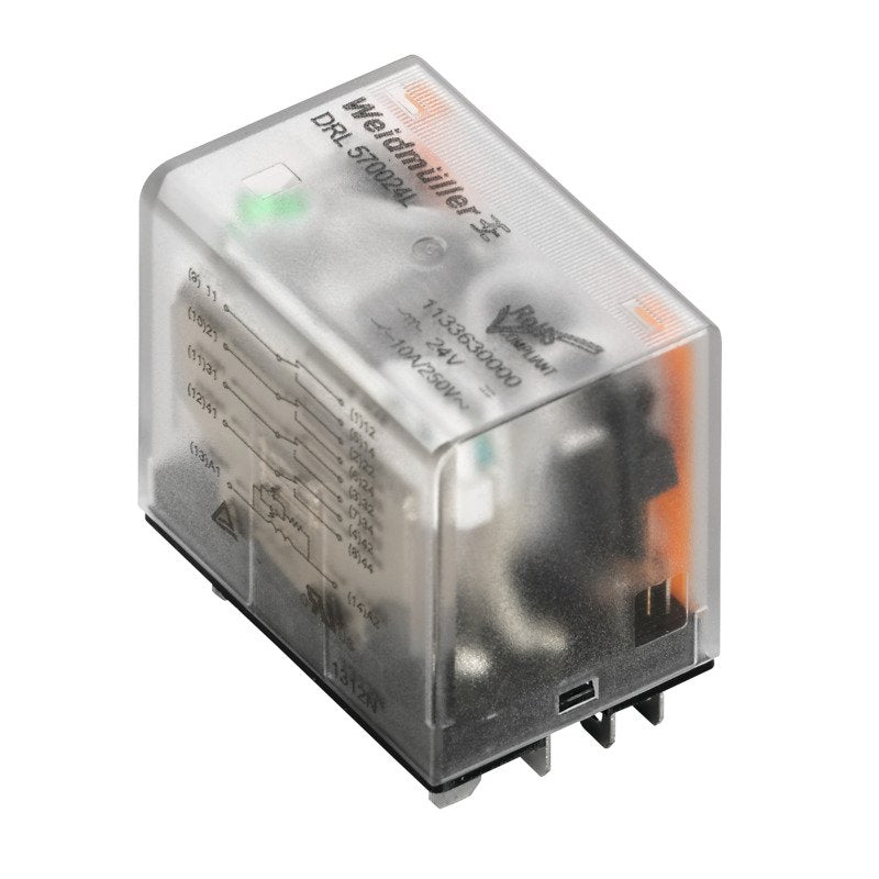 Weidmüller - Schaltrelais Miniatur-Leistungsrelais DRL573024L 24VDC 4Wechsler − 10 Stück