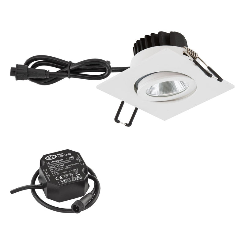 EVN Lichttechnik - Downlight/Strahler/Flutlicht P-LED Deckeneinbauleuchte PC654N60102 3000K IP65 230V ws