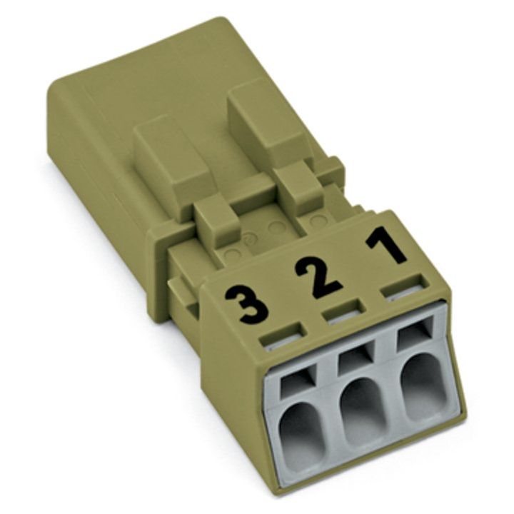 WAGO - Steckverbinder für steckbare Gebäudeinstallation Stecker 3-polig 890-273 Kod. B,hellgrün − 50 Stück