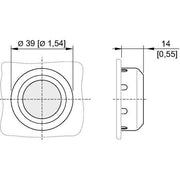 Stahl - Frontelement für Drucktaster 8602C3-001-B Drucktaster