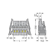 WAGO - Kabelsteckverbinder für Leiterplattensteckverbinder 1-Leiter-Federleiste 231-108/037-000 CAGECLAMP,2,5 mm²,gr − 25 Stück