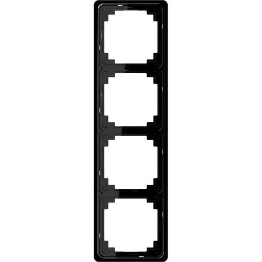 Jung - Abdeckrahmen Rahmen 4-fach sw CDP 584 SW waage/senkrecht