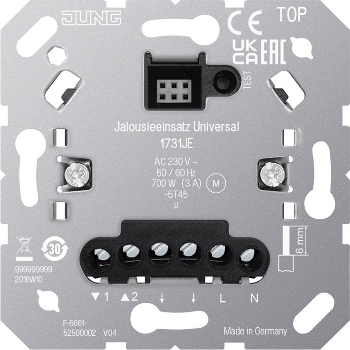 Jung - Jalousieschalter/-taster Jalousieeinsatz 1731 JE Universal − 1 Stück