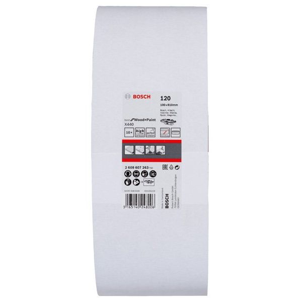 Bosch - Schleifpapier/Schleifvlies PRO X440 Schleifband, 100 2608607263 x 610 mm 120 10-tlg
