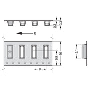 WAGO - Ein- und mehrpolige Klemmenleiste SMD-Leiterplattenklemme 2065-101/998-403 Maß 6mm,silberfarben − 31800 Stück