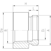 Jacob - Erweiterungs-/Reduzierring MS-Nippel 13012 PG13,5 x 1/2 NPT − 100 Stück