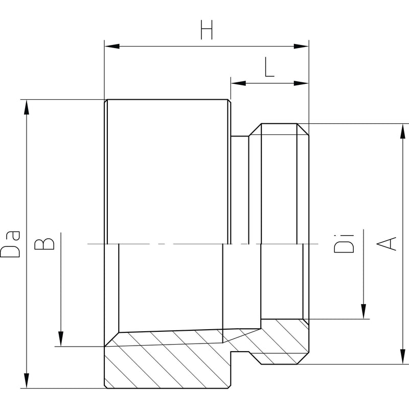 Jacob - Erweiterungs-/Reduzierring MS-Nippel 13012 PG13,5 x 1/2 NPT − 100 Stück